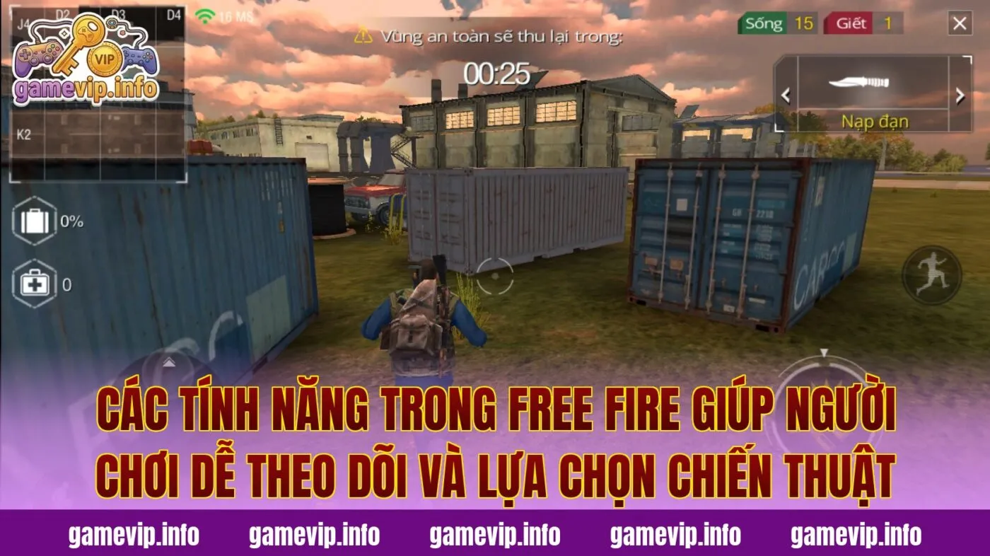 Các tính năng trong Free Fire giúp người chơi dễ theo dõi và lựa chọn chiến thuật
