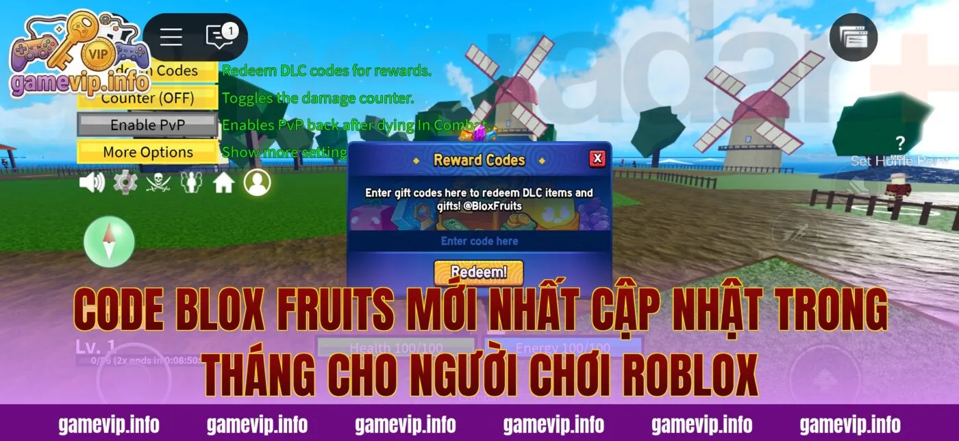 Code Blox Fruits mới nhất cập nhật trong tháng cho người chơi Roblox