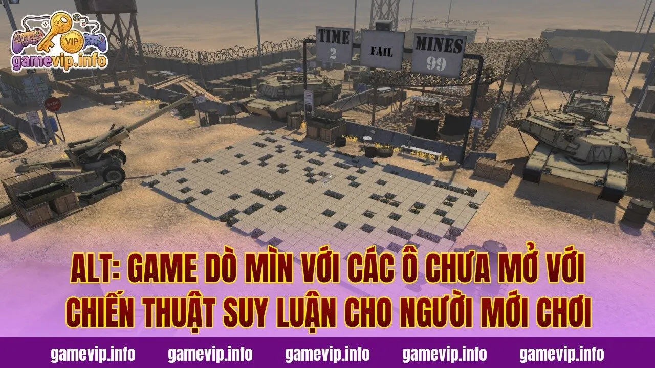 Alt: Game Dò Mìn với các ô chưa mở với chiến thuật suy luận cho người mới chơi