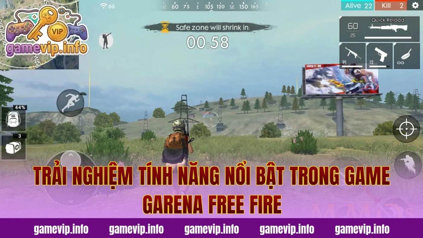 Trải nghiệm tính năng nổi bật trong game Garena Free Fire