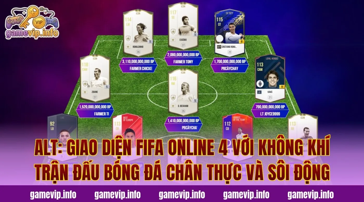 Alt: Giao diện FIFA Online 4 với không khí trận đấu bóng đá chân thực và sôi động